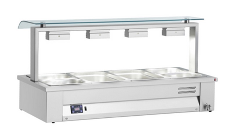 Bain marie επιτραπέζιο με Sneeze Guard 141cm
