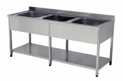 Λάντζα ανοιχτή 160x60x86 με 3 γούρνες 40x40 εκ.