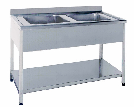 Λάντζα ανοιχτή 160x70x86 με 2 γούρνες 50x50 εκ