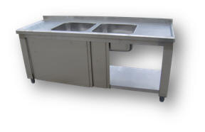 Λάντζα κλειστή 110x60x86 με 2 γούρνες 40x40 εκ.