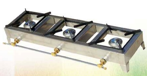 Εστία αερίου Τριπλή επιτραπέζια Υψηλής πίεσης INOX Express